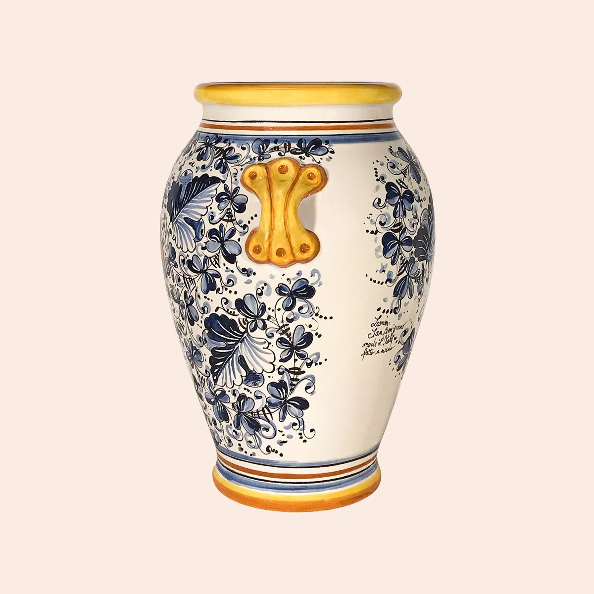 CB101A 50MG - Jar cm50 H Cafaggiolo blu  with lily/de medici